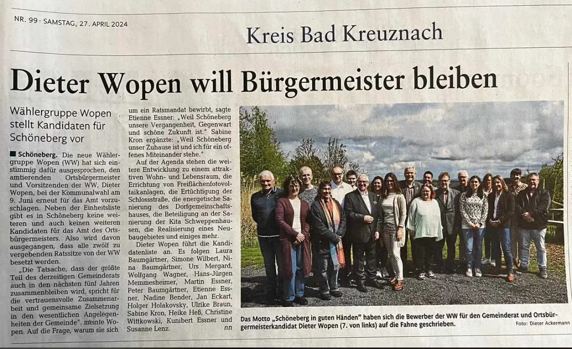 Dieter Wopen will Bürgermeister bleiben
